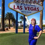 Casey at the Las Vegas Sign