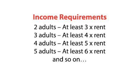 income requirements based on number of adults